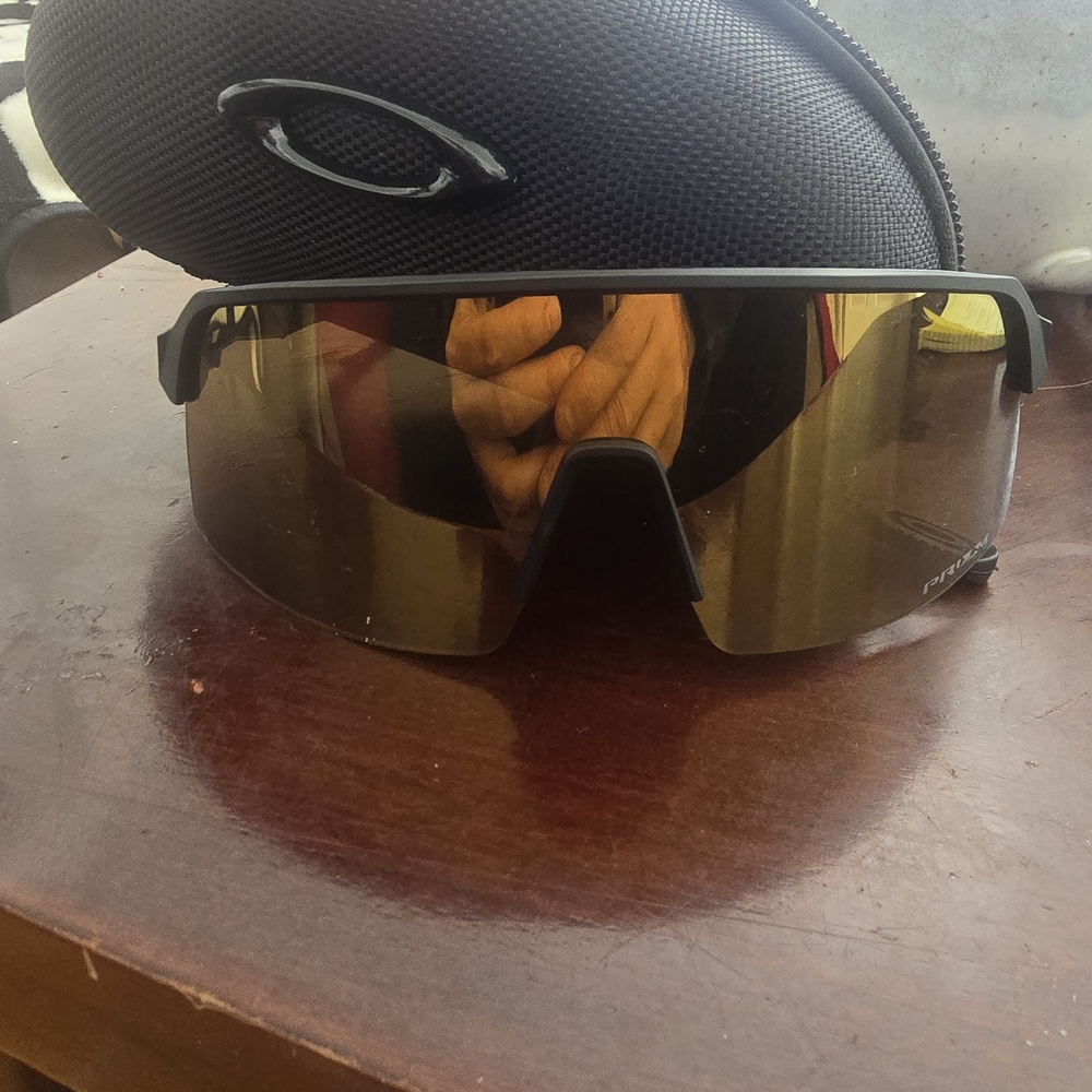 Oakley Black and Brown Sunglasses with Case